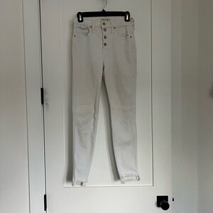 White Madewell 10” High Rise Skinny Ankle Jeans